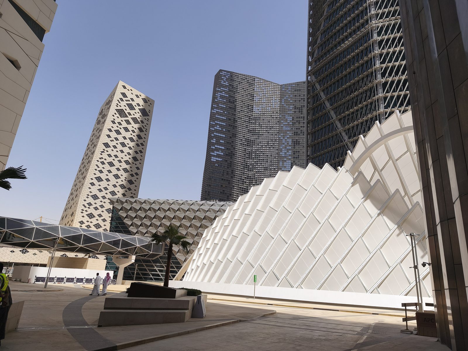 Walkways and towers in the King Abdullah Financial District, Riyadh