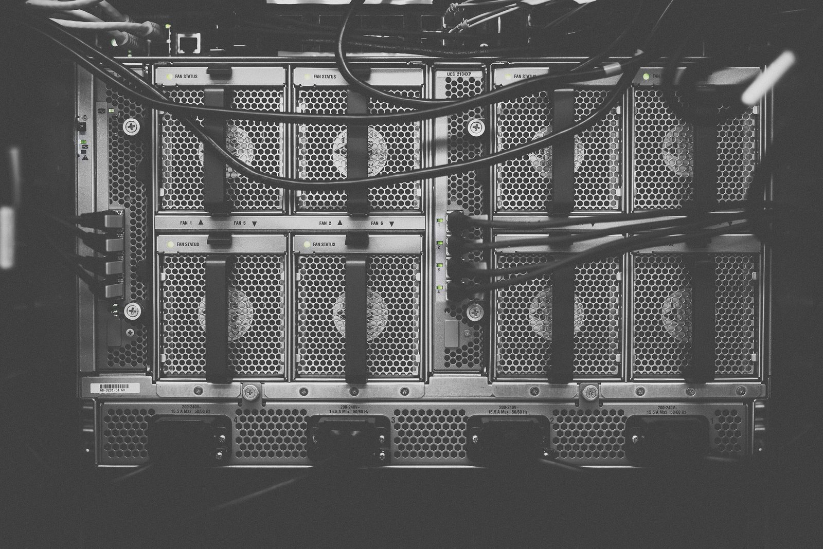 Server rack in a data centre